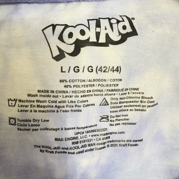 Koolaid Purple Tie Dye Oh Yeah Sleeve Graphic Tee Size Large - Picture 4 of 5